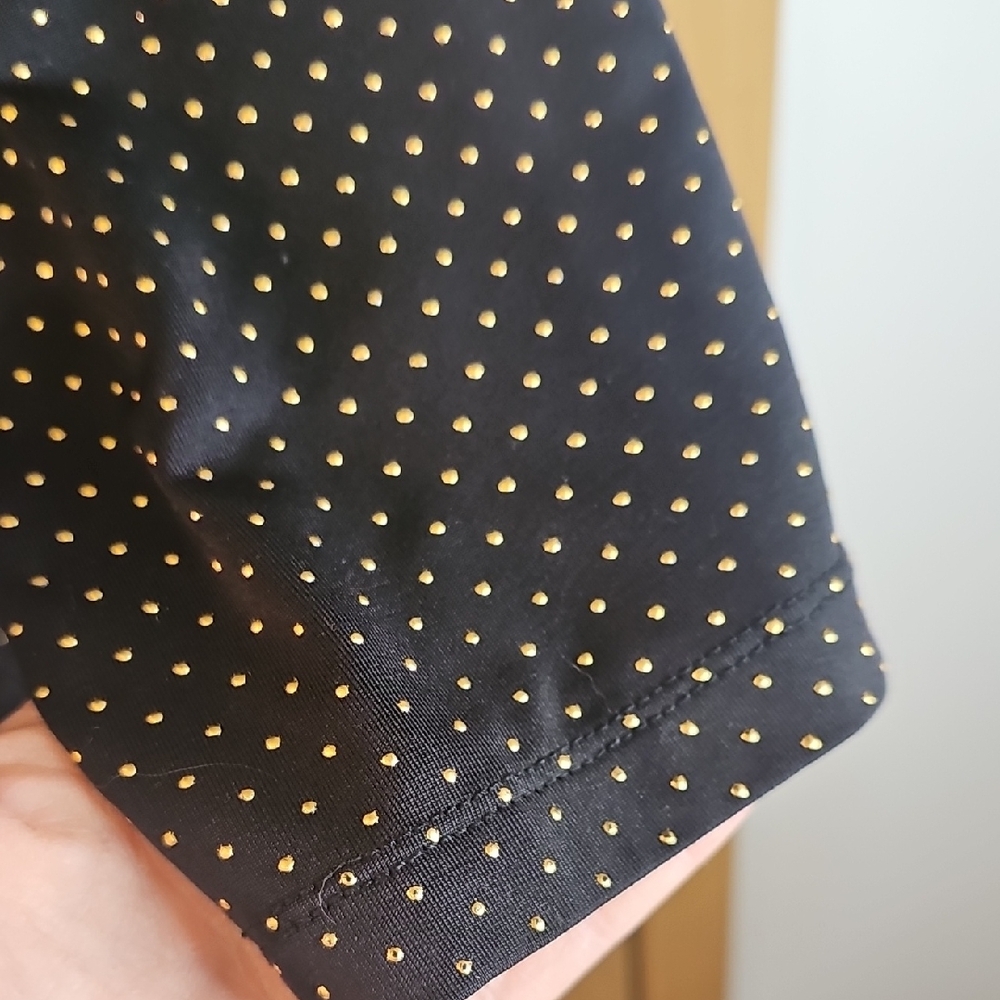 Hearts of Palm Black Blouse with White Dots - Picture 6 of 9